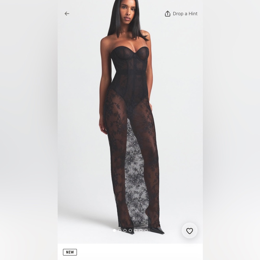 SKIMS Black Lace dress